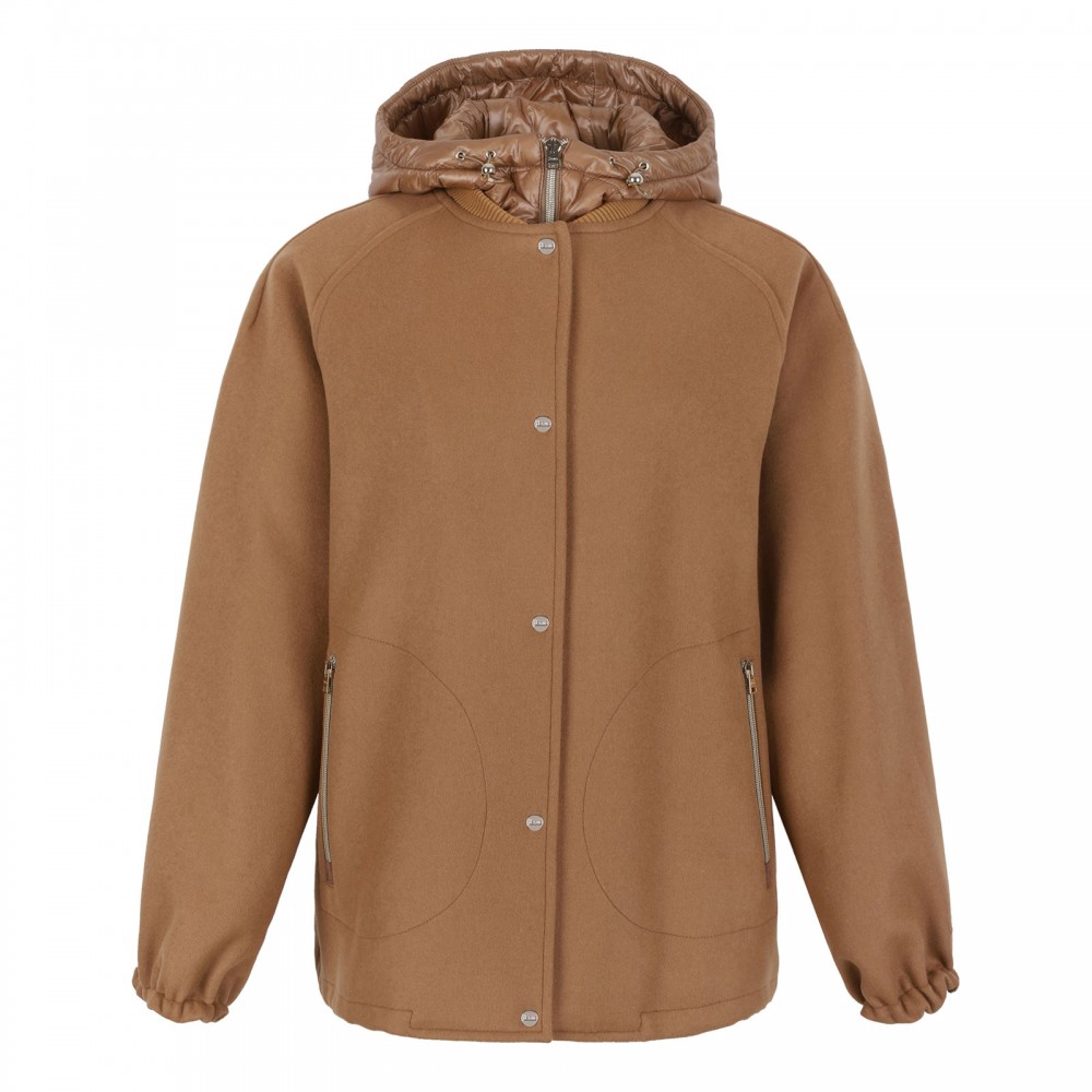 Double-layered virgin wool fabric jacket