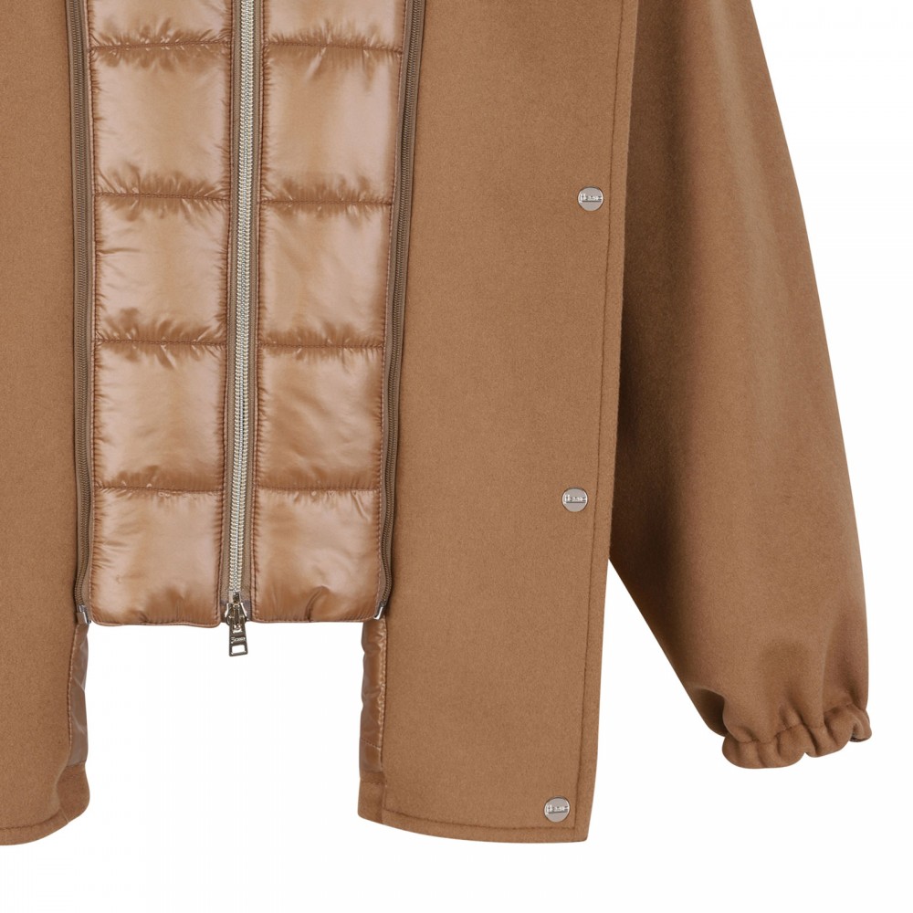 Double-layered virgin wool fabric jacket