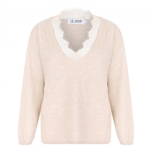 Cashmere sweater with lace...