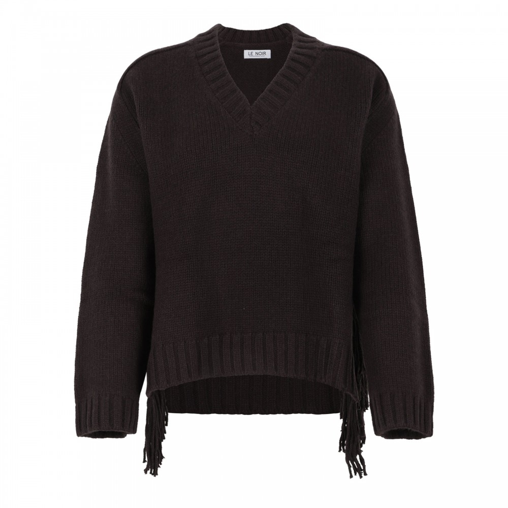 Fringed cashmere sweater