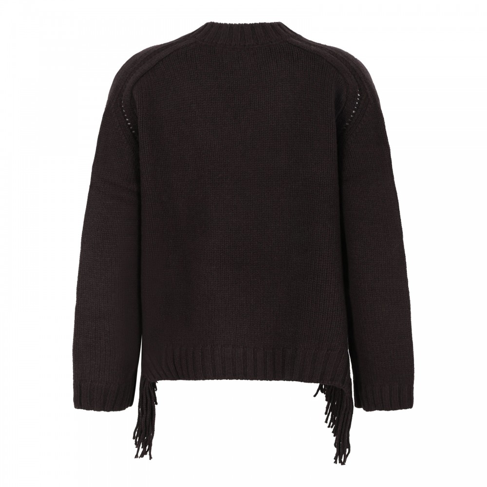 Fringed cashmere sweater