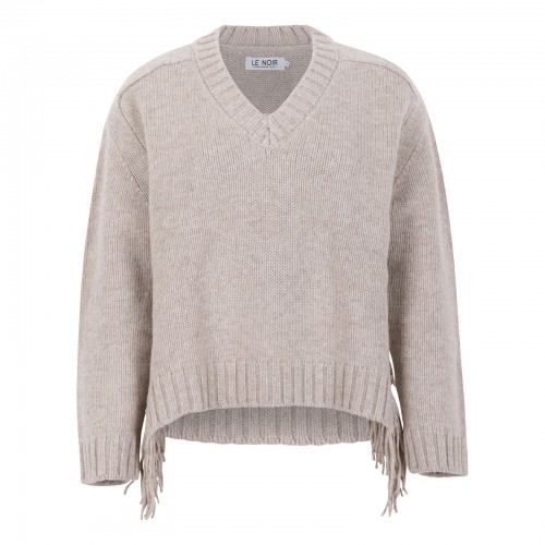 Fringed cashmere sweater