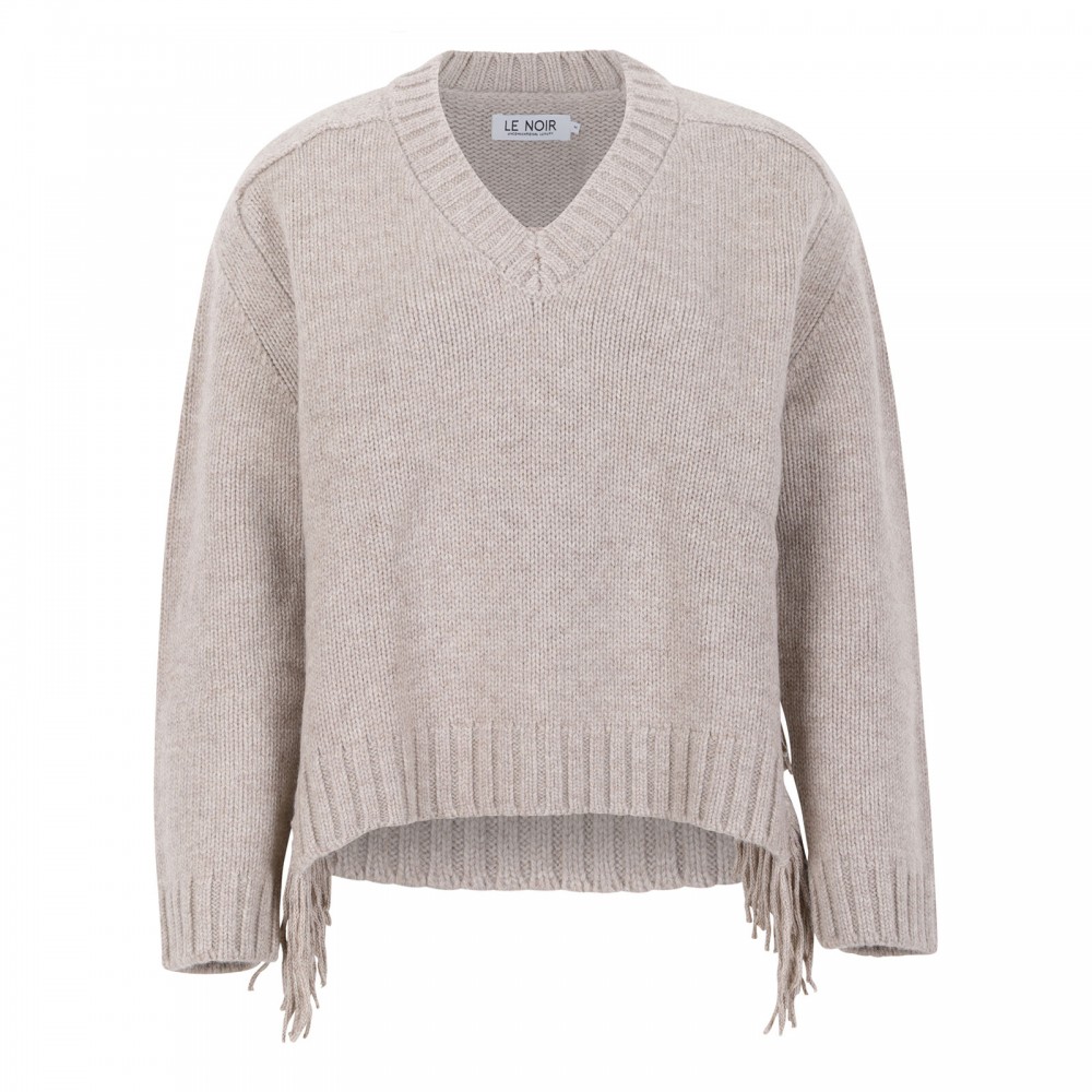 Fringed cashmere sweater