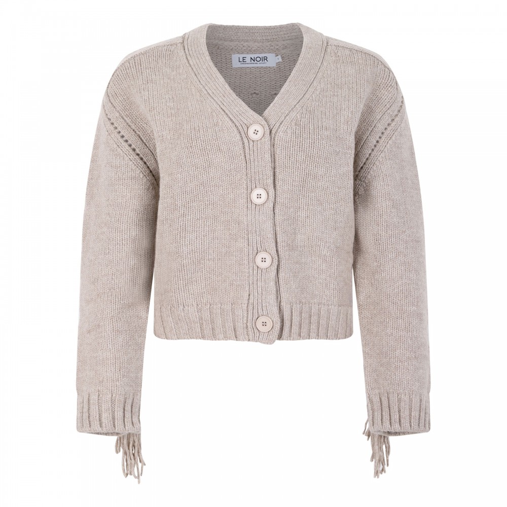 Cashmere fringed cardigan