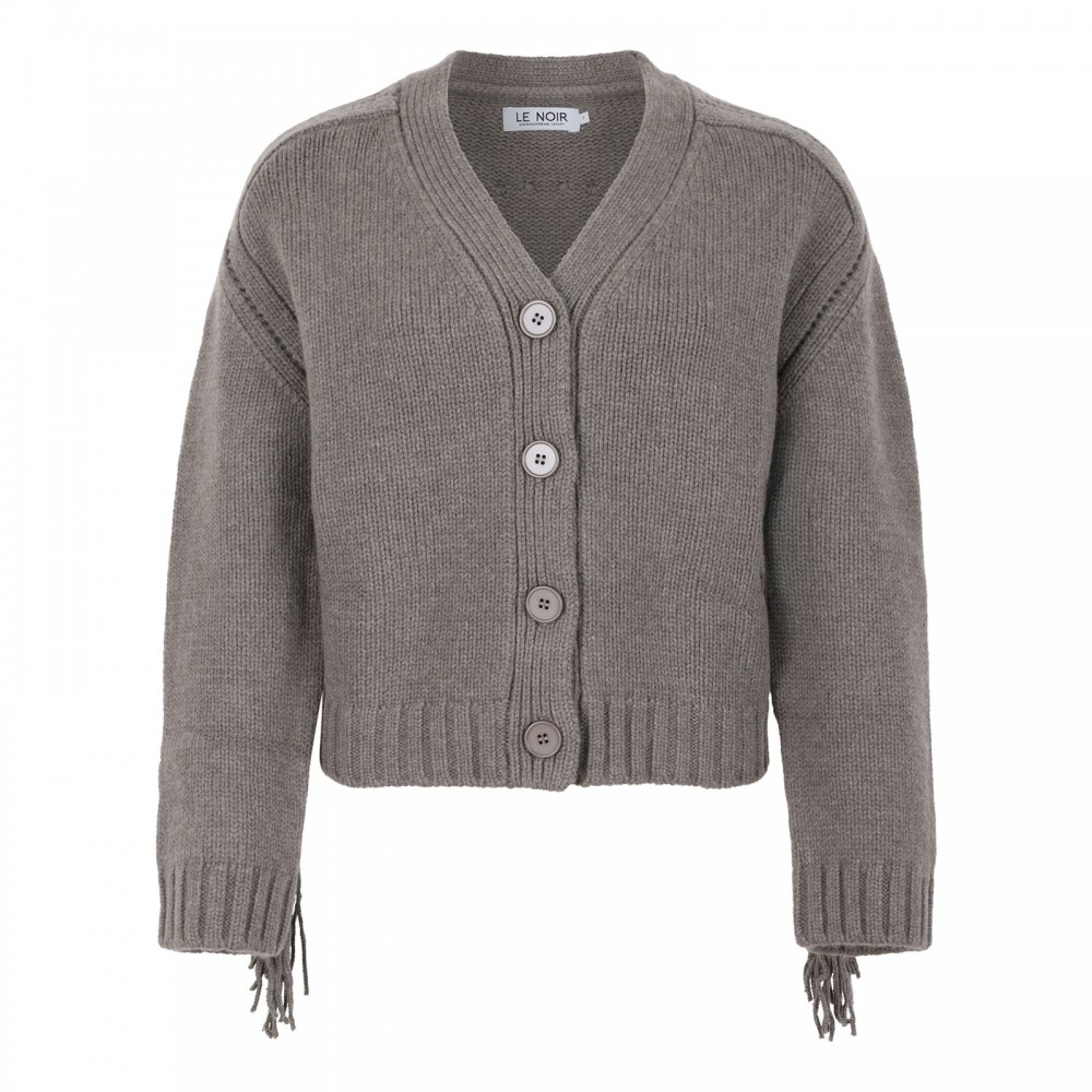 Cashmere fringed cardigan