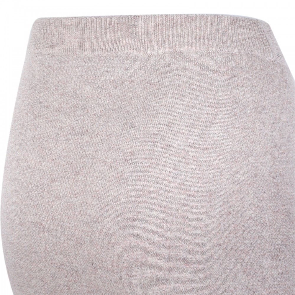 Fringed knit cashmere skirt
