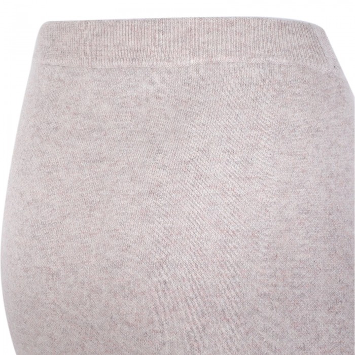 Fringed knit cashmere skirt