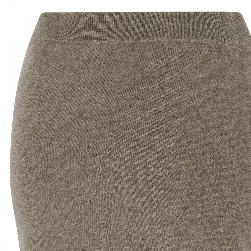 Fringed knit cashmere skirt