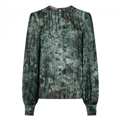 Floral print silk blouse
