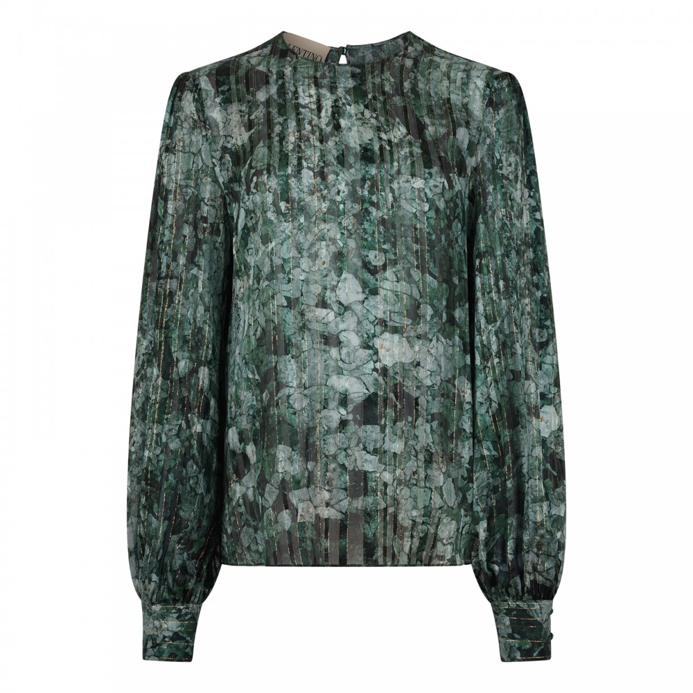Floral print silk blouse