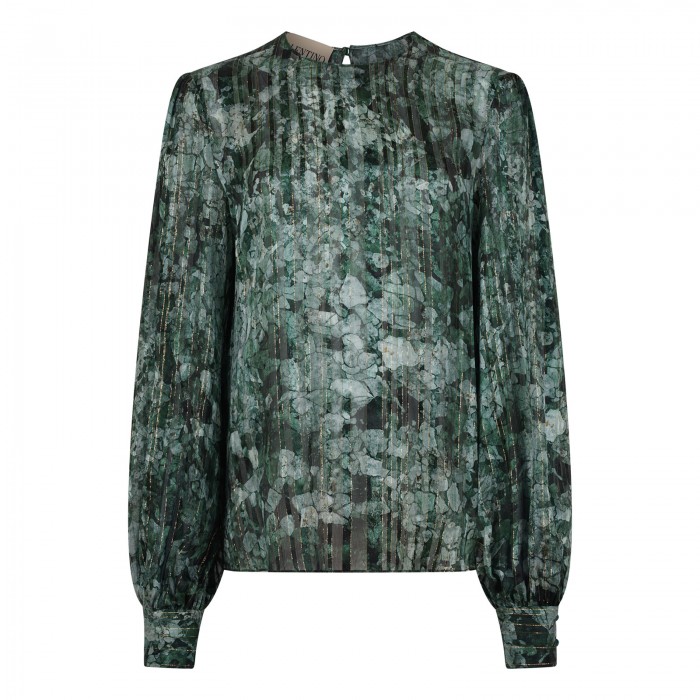 Floral print silk blouse