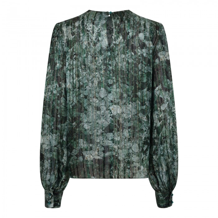 Floral print silk blouse