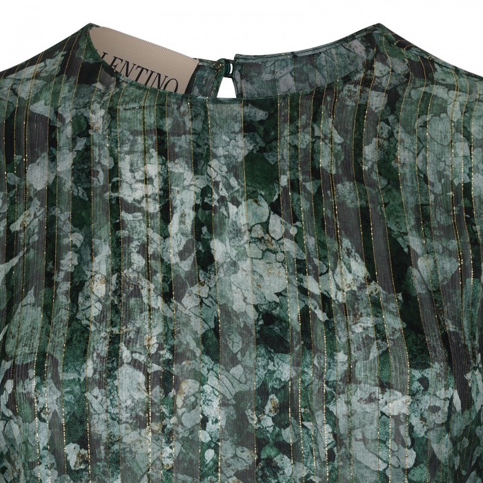 Floral print silk blouse