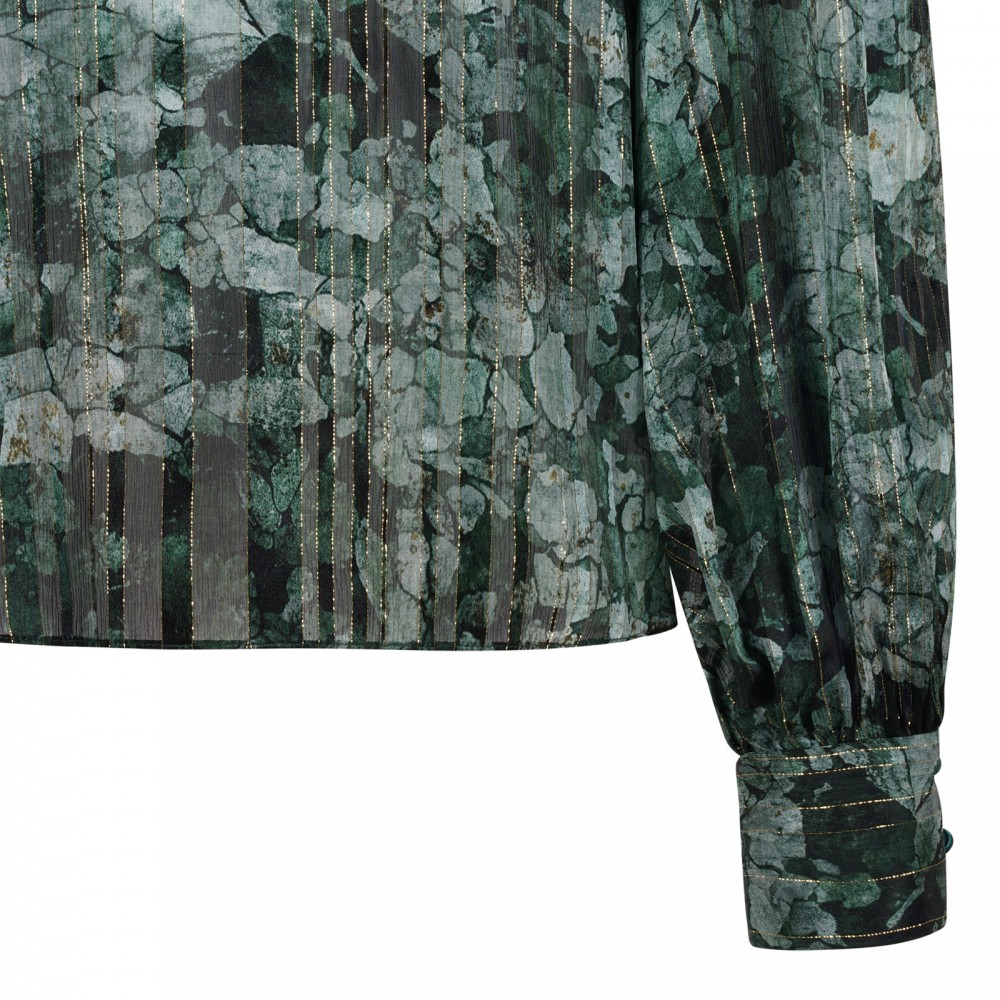 Floral print silk blouse