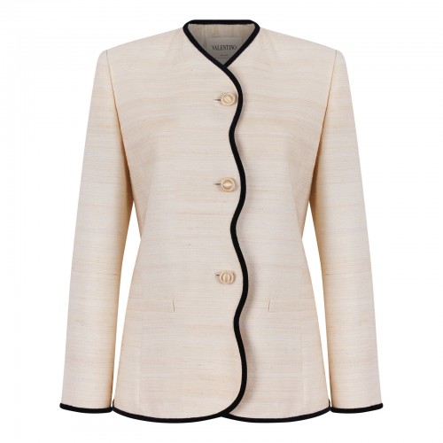 Silk linen canvas jacket