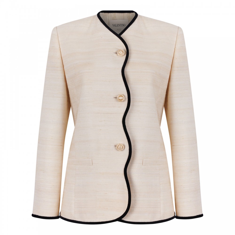 Silk linen canvas jacket