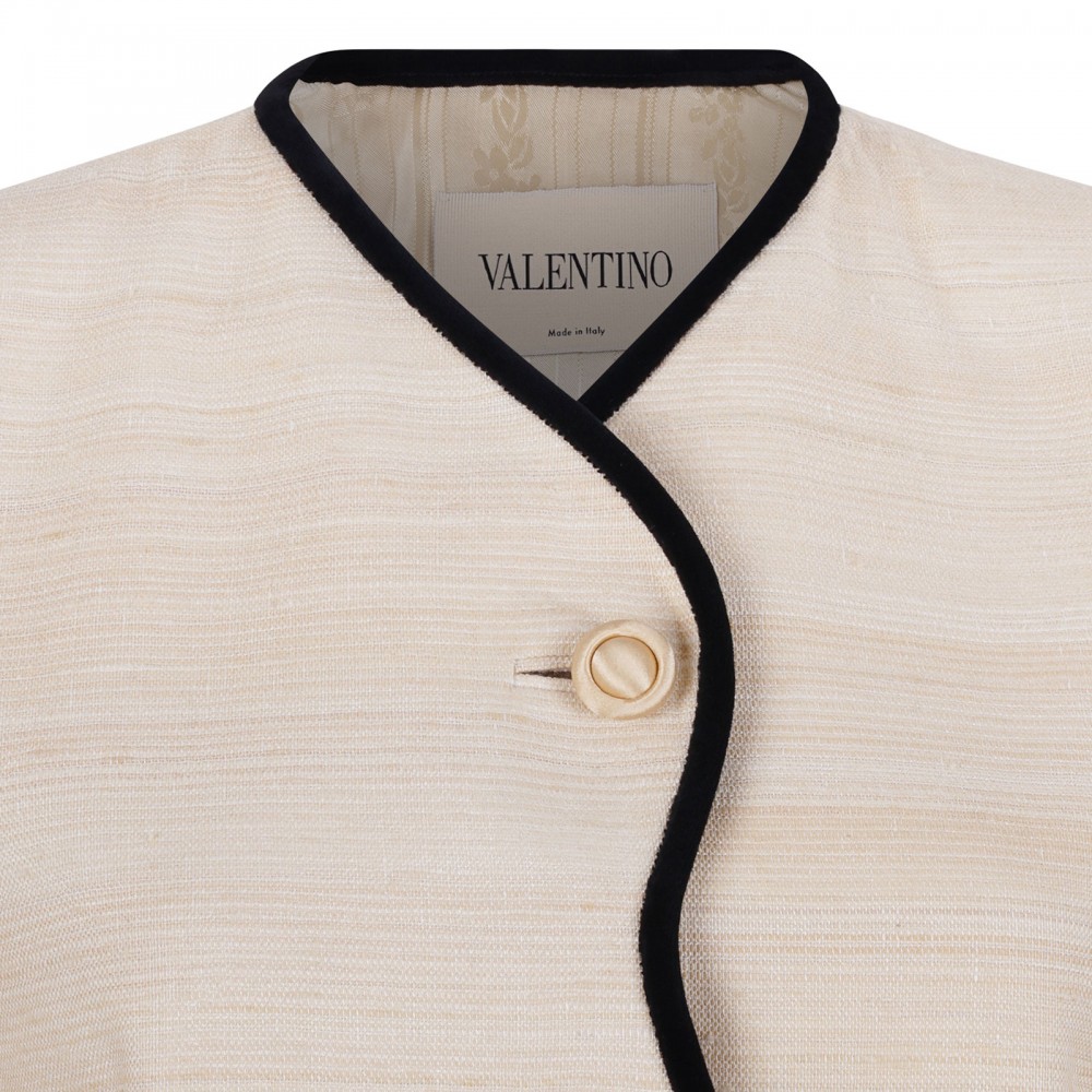 Silk linen canvas jacket