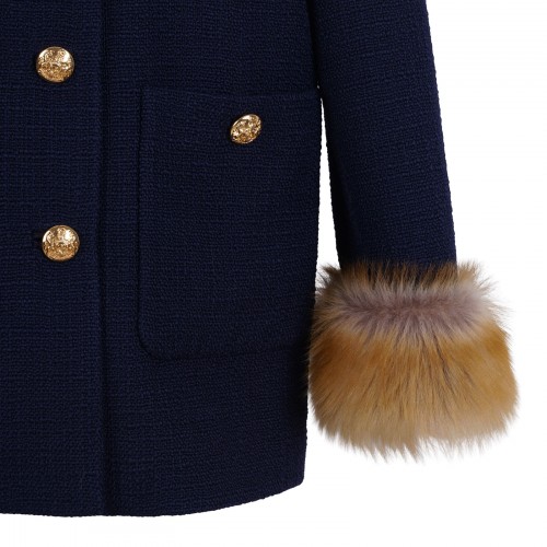 Navy wool tweed caban 2