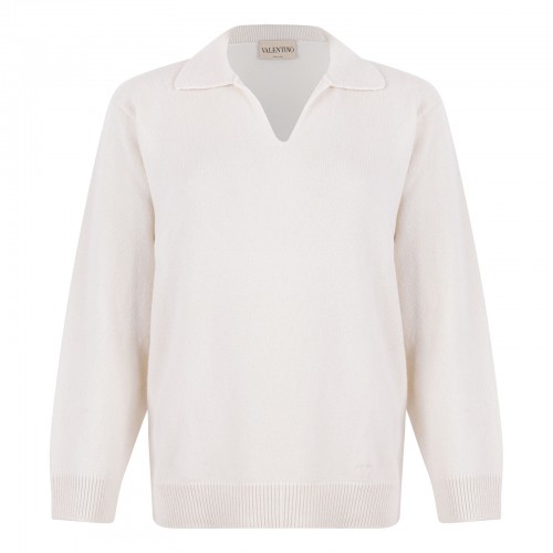 White cashmere polo