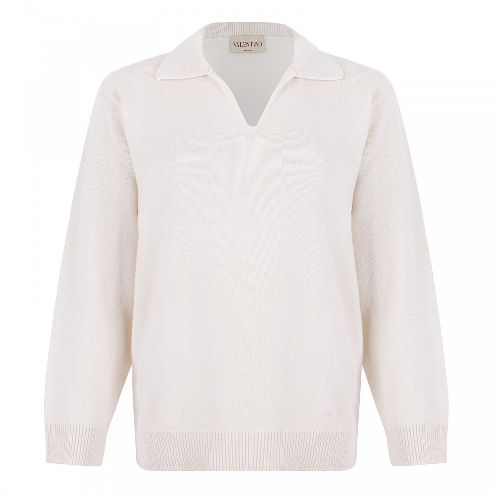 White cashmere polo