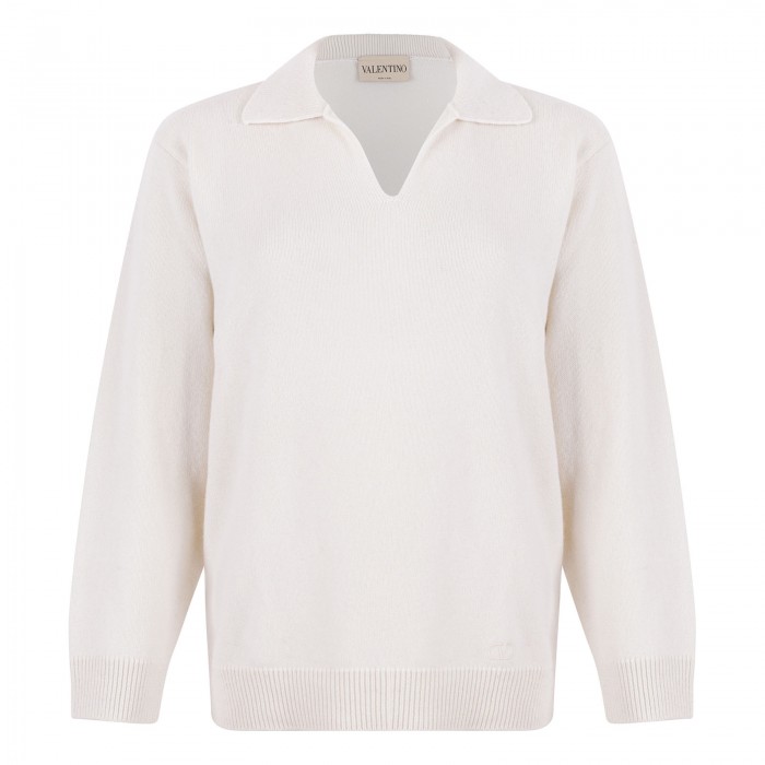 White cashmere polo