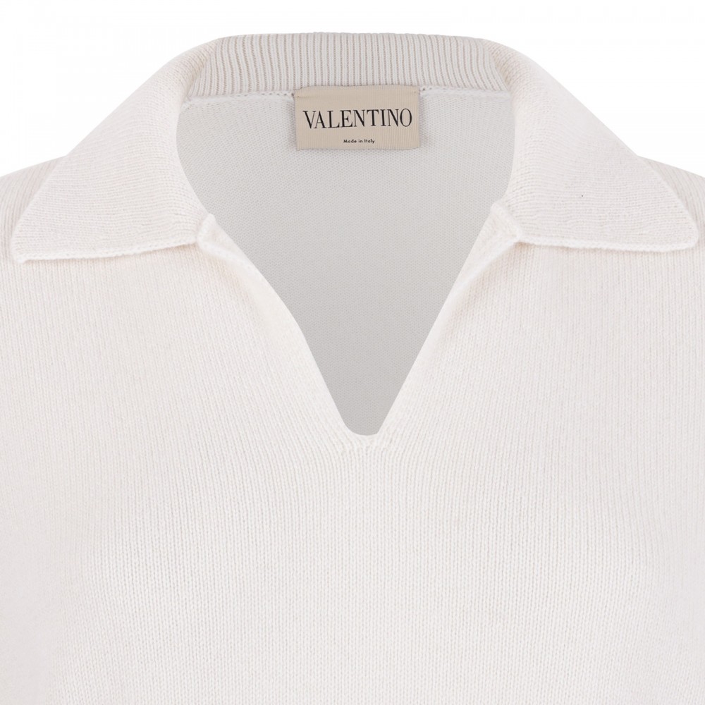 White cashmere polo