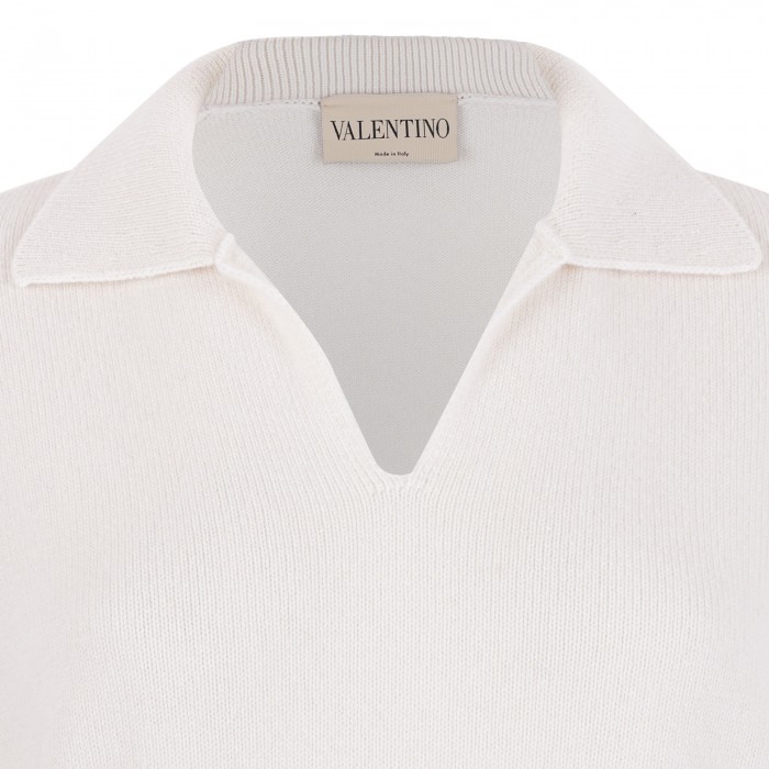 White cashmere polo