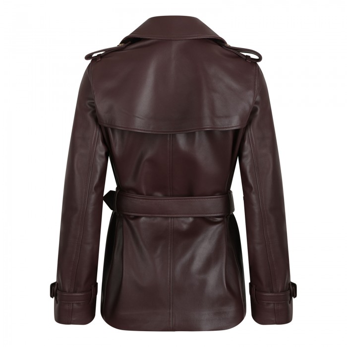 Kensington leather trench jacket
