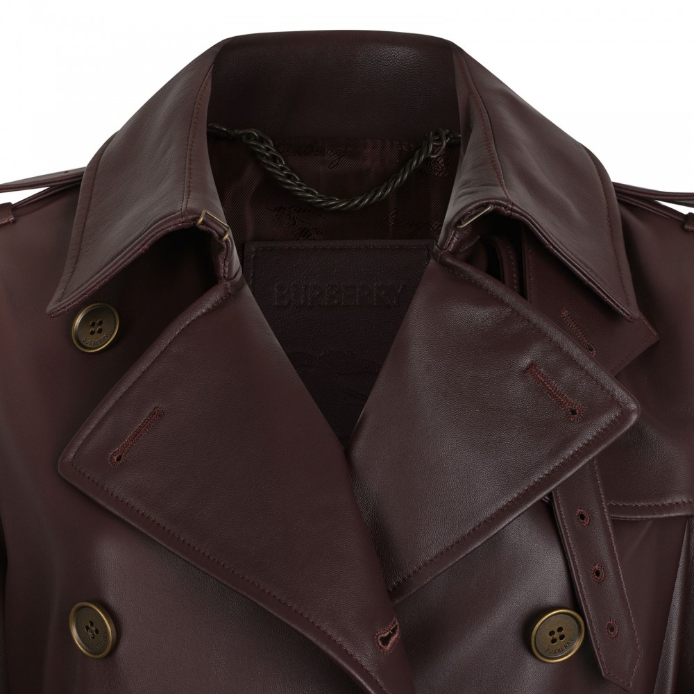 Kensington leather trench jacket