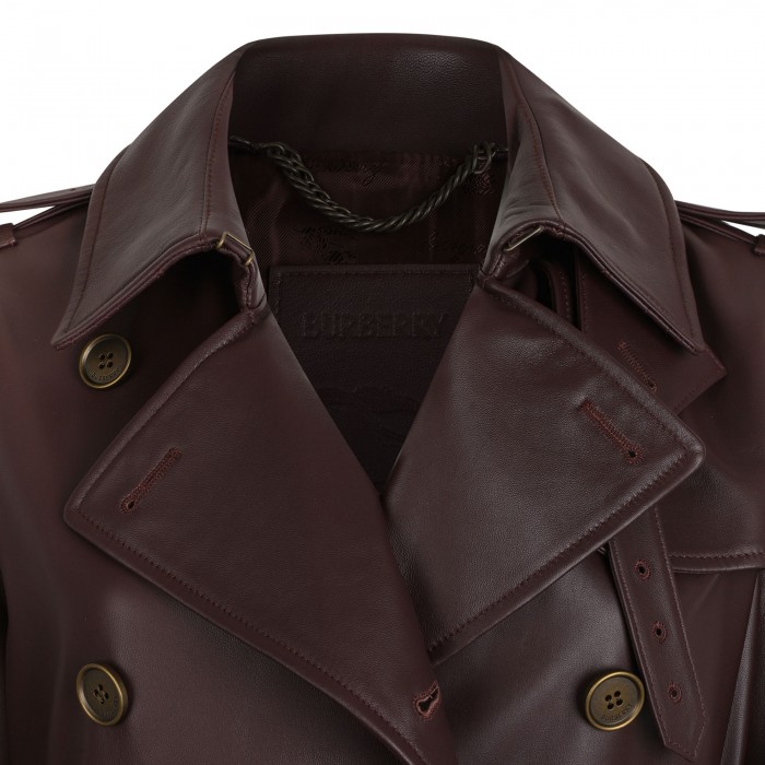 Kensington leather trench jacket