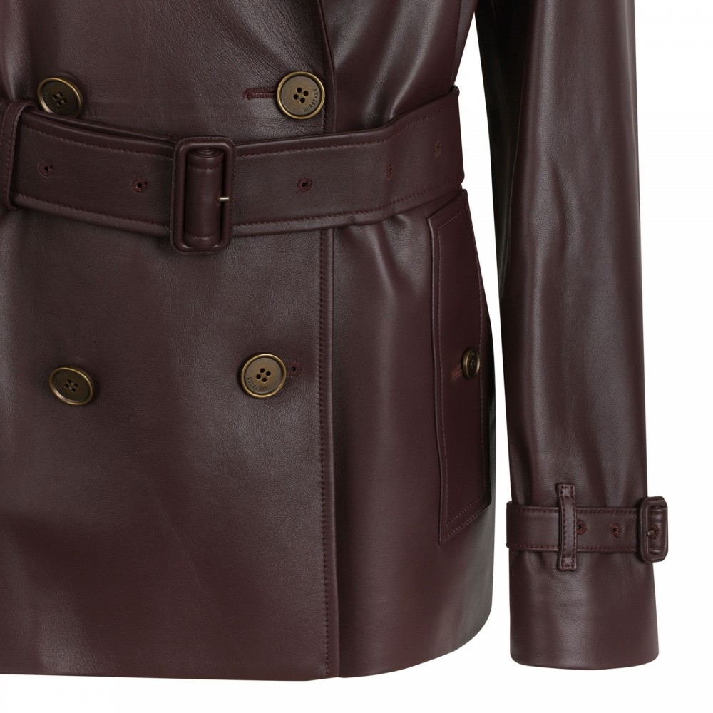 Kensington leather trench jacket