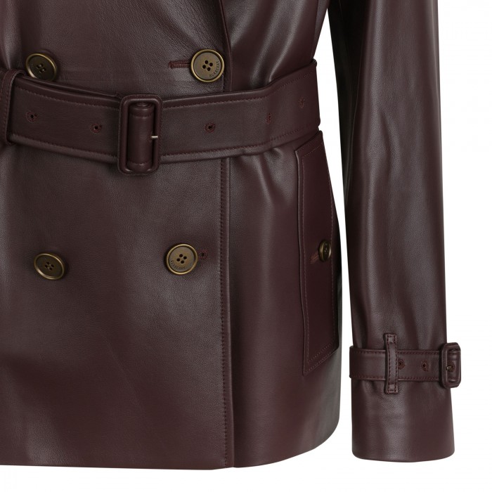 Kensington leather trench jacket