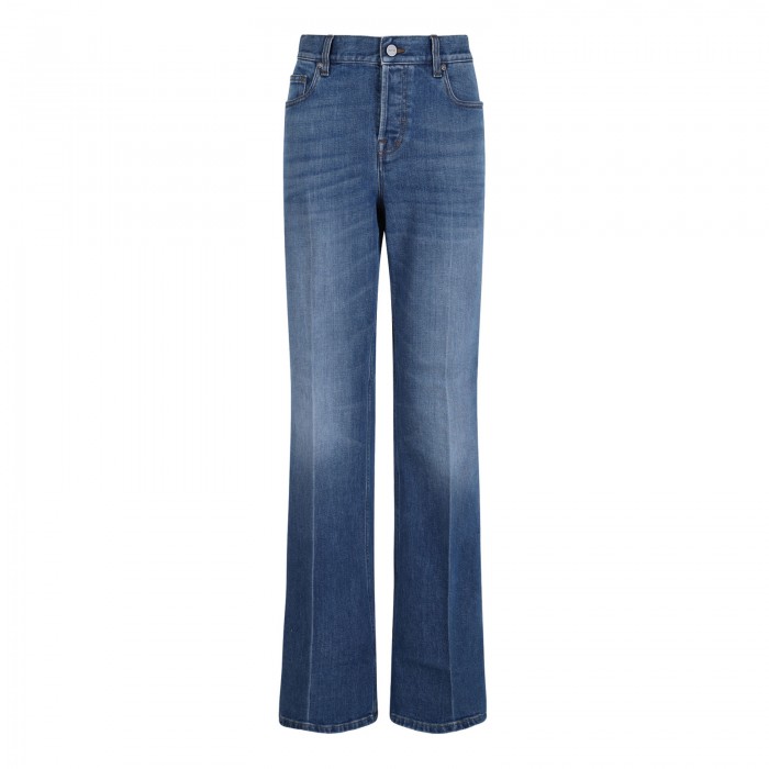 Stretch denim flared jeans