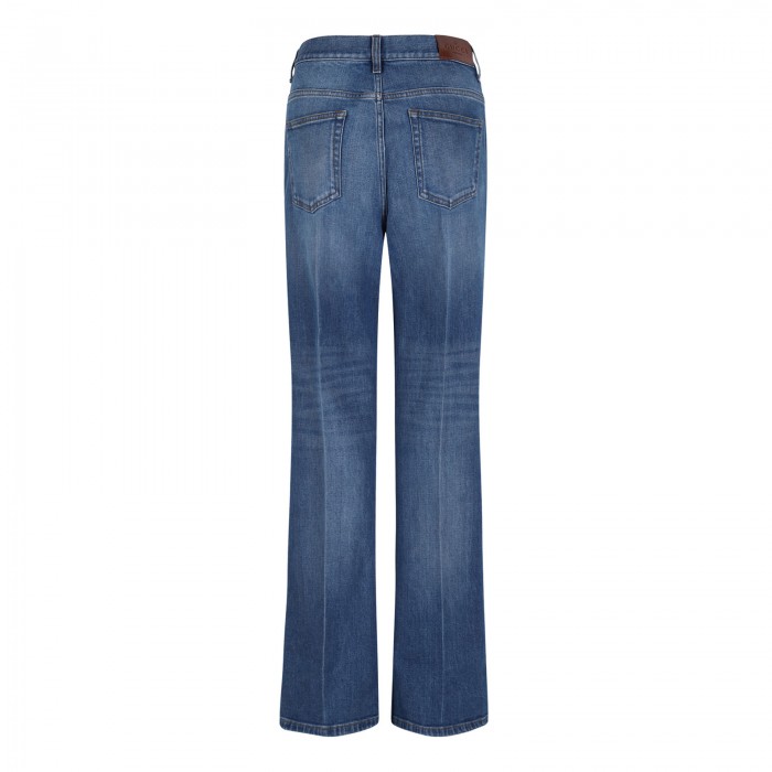 Stretch denim flared jeans
