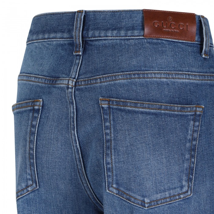 Stretch denim flared jeans