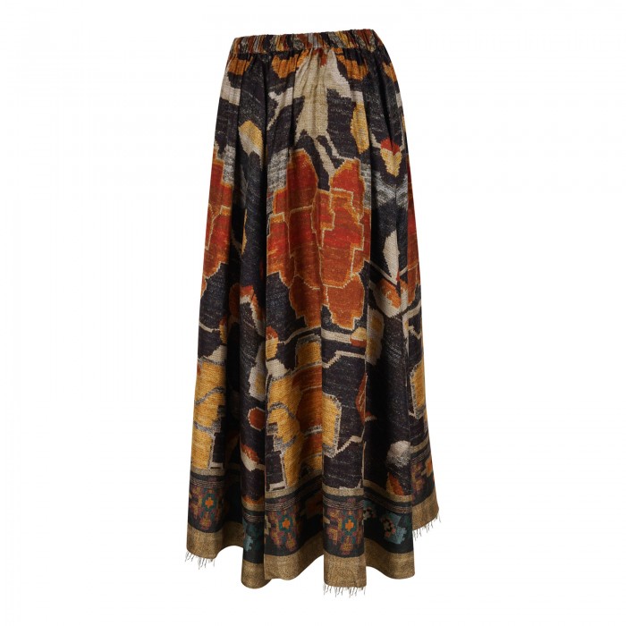 Aloe silk skirt