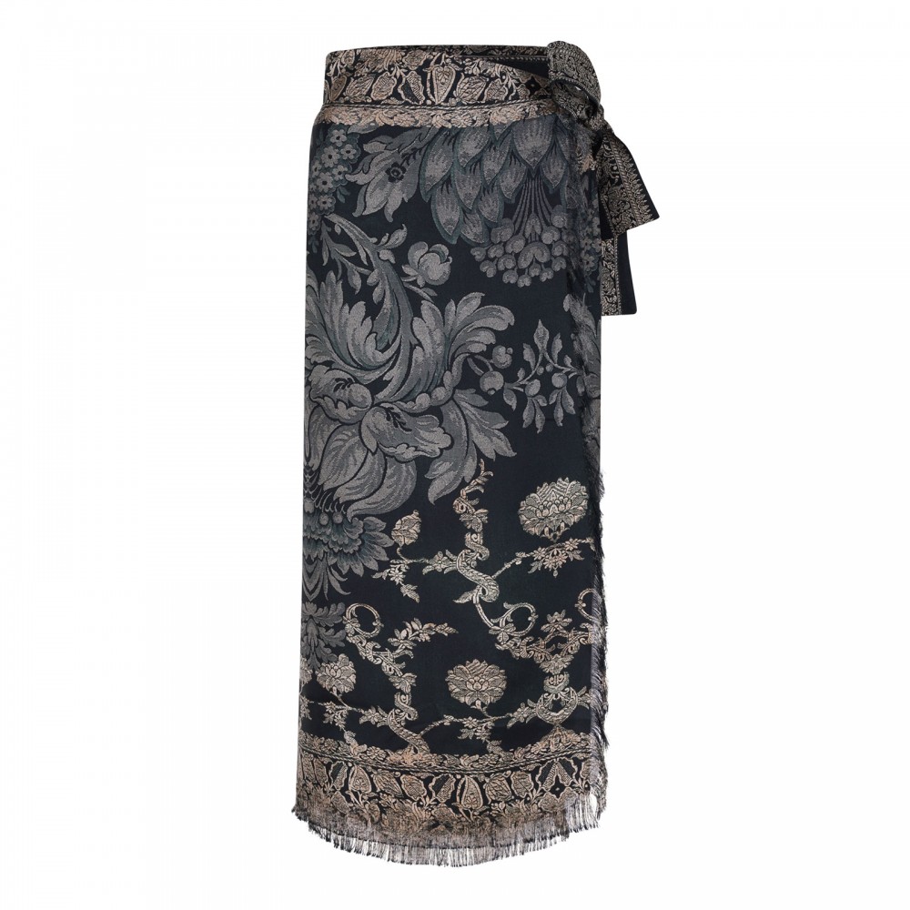 Aloe silk wrap skirt