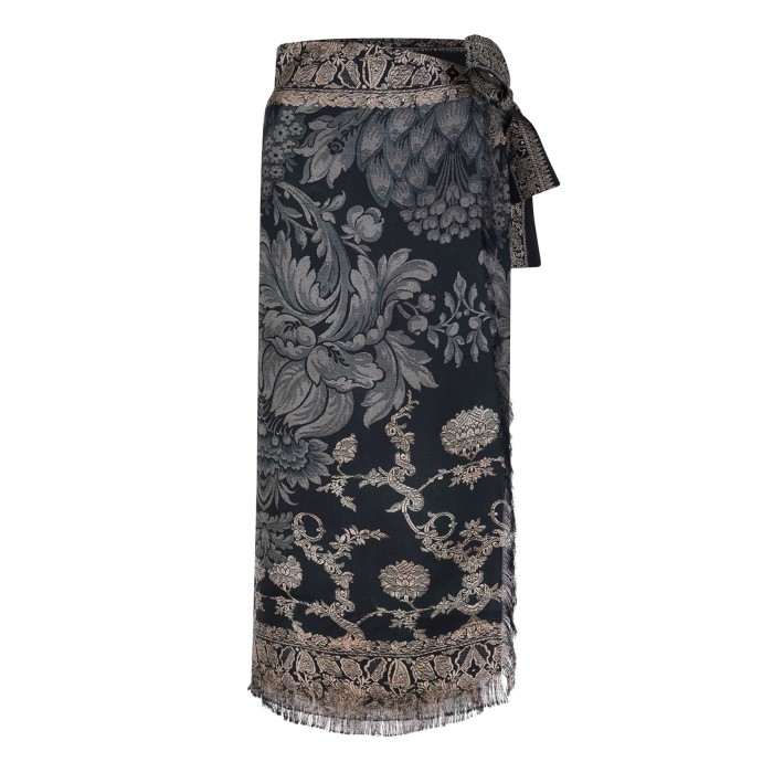 Aloe silk wrap skirt