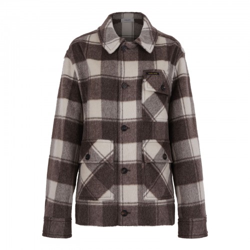 Check cotton flannel overshirt