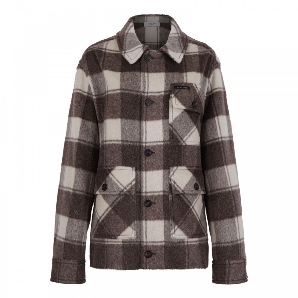 Check cotton flannel overshirt
