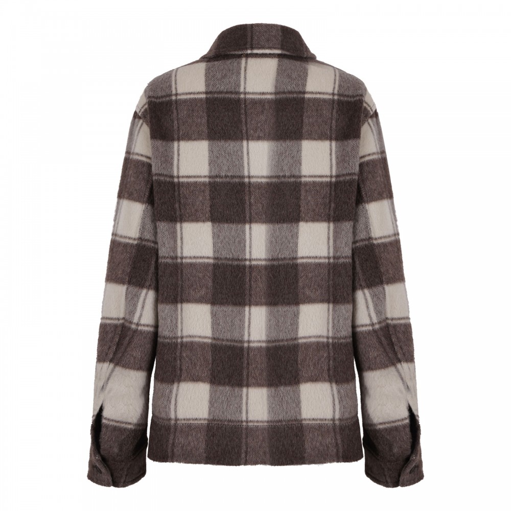 Check cotton flannel overshirt