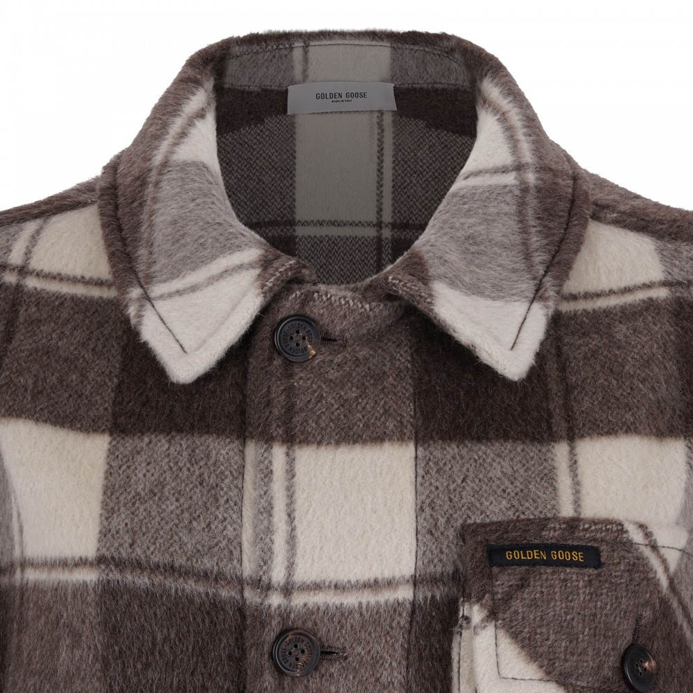Check cotton flannel overshirt