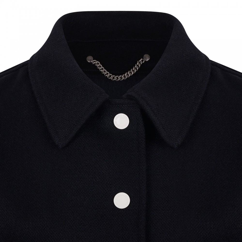 Midnight-blue wool bomber jacket