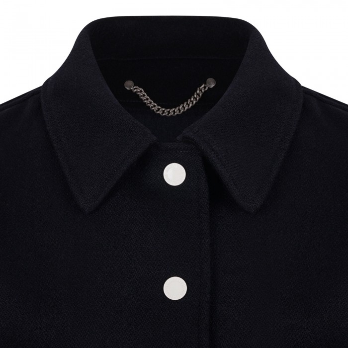 Midnight-blue wool bomber jacket