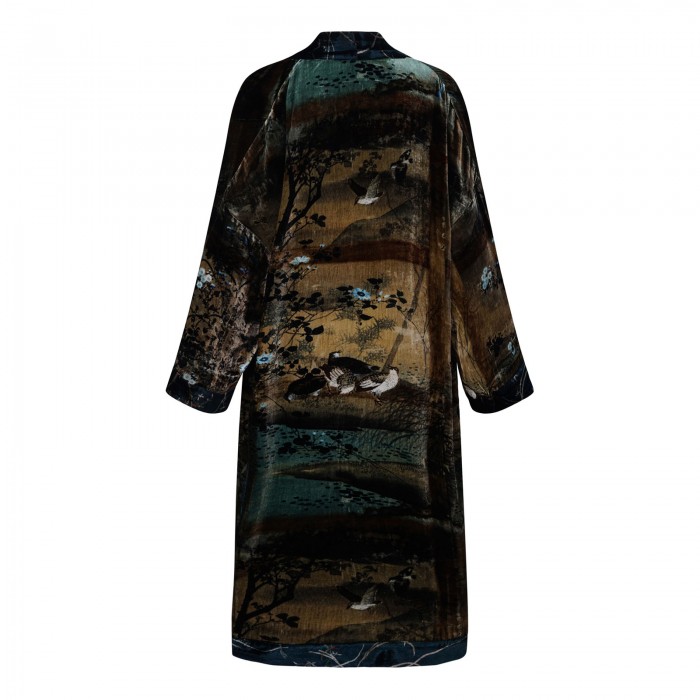 Kanada viscose and silk kimono dress
