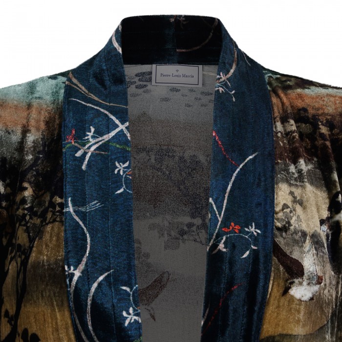 Kanada viscose and silk kimono dress