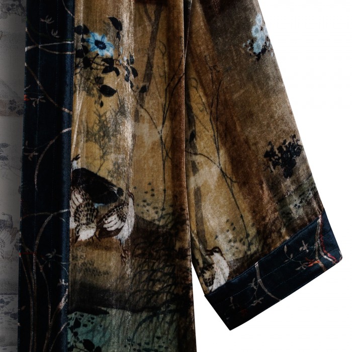 Kanada viscose and silk kimono dress