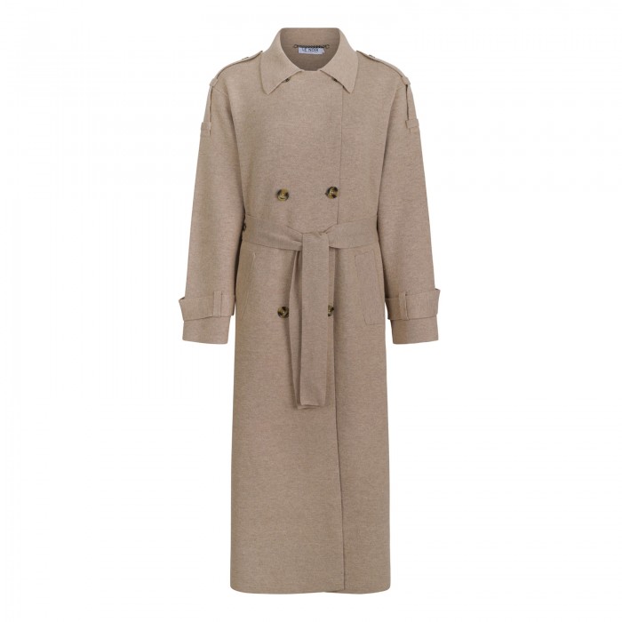 Sand wool blend trench coat