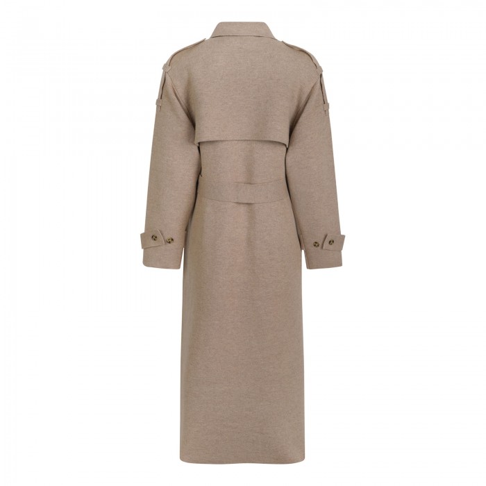 Sand wool blend trench coat