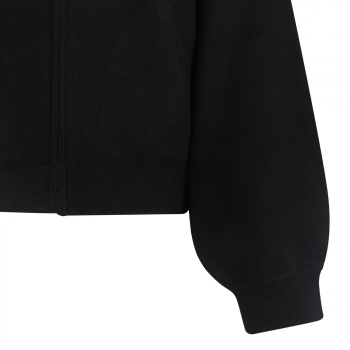 Black wool blend blouson jacket